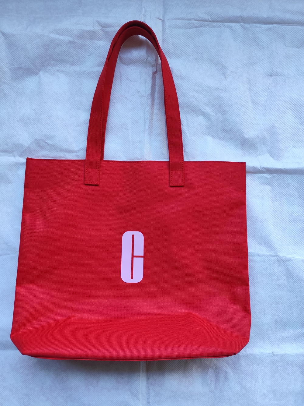 3/$30💜Clinique Red Tote Bag Geometric Interior